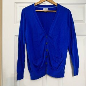 JCP Blue Button-Up Women's Cashmere Blend Sweater